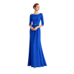 Red Long Sleeve Column Gown