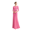 Red Long Sleeve Column Gown