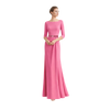 Red Long Sleeve Column Gown