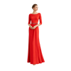 Red Long Sleeve Column Gown