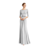 Red Long Sleeve Column Gown