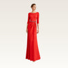 Red Long Sleeve Column Gown