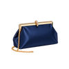 Rhinestone Loop Satin Frame Clutch