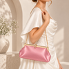 Rhinestone Loop Satin Frame Clutch
