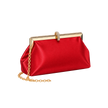 Rhinestone Loop Satin Frame Clutch