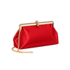 Rhinestone Loop Satin Frame Clutch
