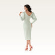 Sage V-Neck Sheath Dress