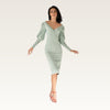 Sage V-Neck Sheath Dress