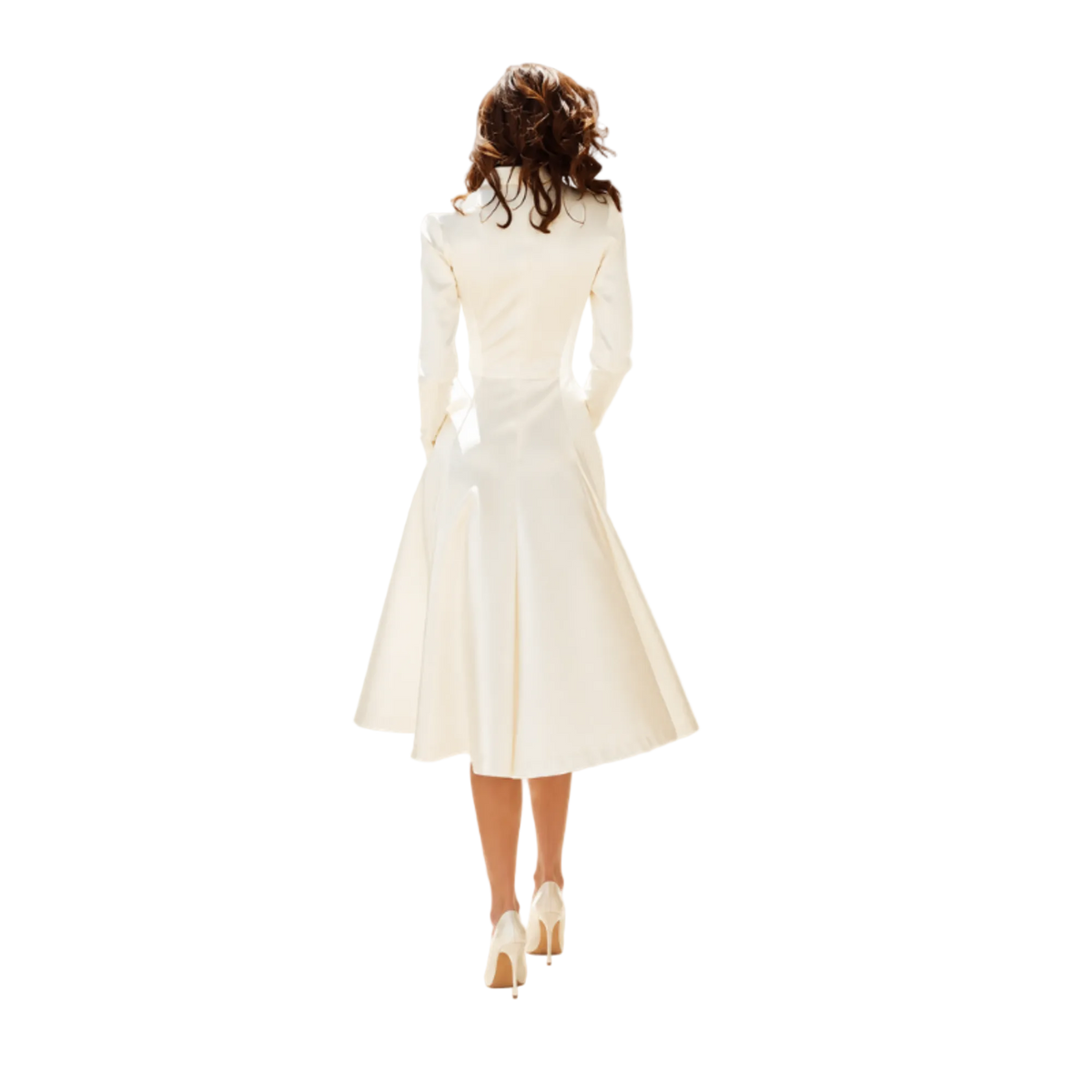 Satin Blazer Midi Wedding Dress