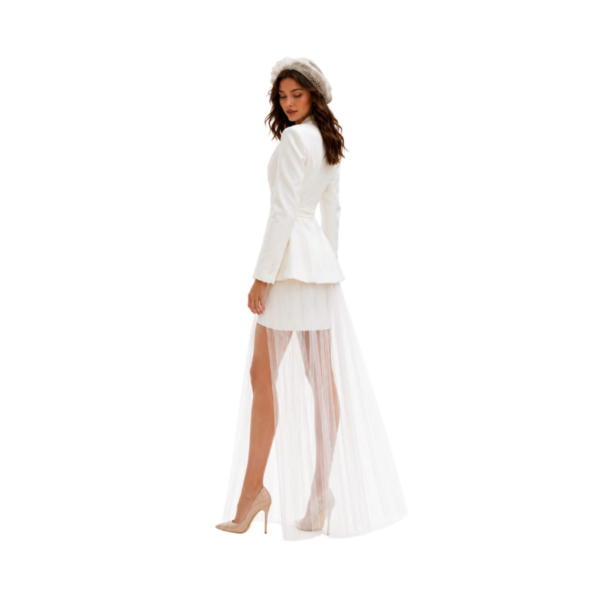 Satin Blazer Two-Piece Wedding Set