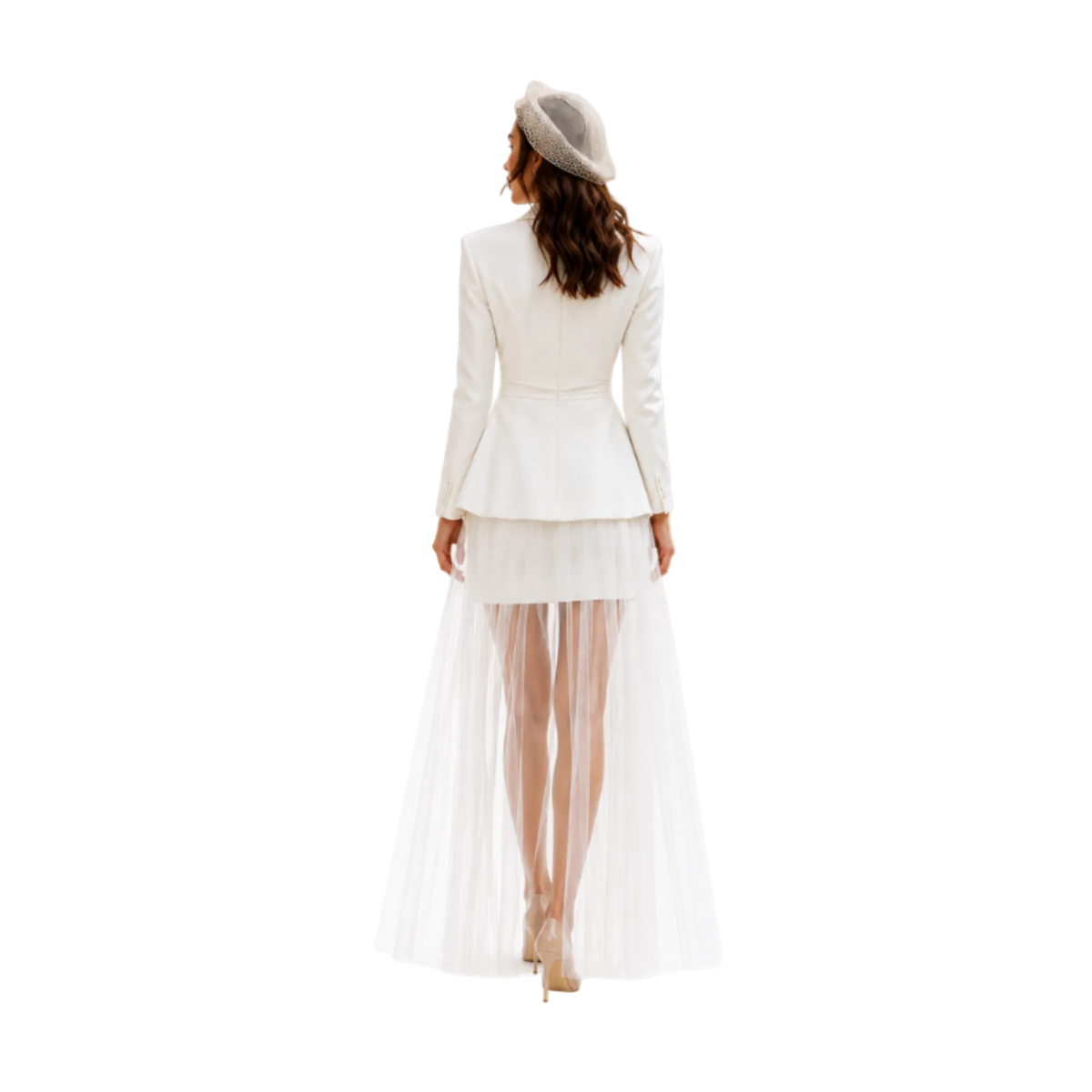 Satin Blazer Two-Piece Wedding Set