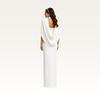 Satin Column Dress with Detachable Shawl