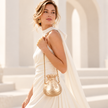 Sculpted Pearlescent Pouch Clutch