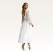 Sheer Sleeve Midi Tulle Dress Back