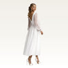Sheer Sleeve Midi Tulle Dress Back