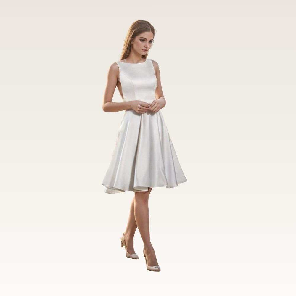 Sleeveless Satin Knee Dress