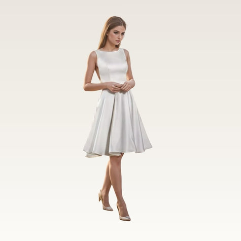 Sleeveless Satin Knee Dress