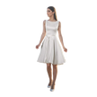 Sleeveless Satin Knee Dress  in ivory