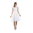 Sleeveless Satin Knee Dress in white