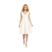 Sleeveless V-Neck Knee-Length Dress in Ivory