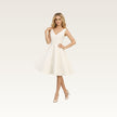 Sleeveless V-Neck Knee-Length Dress-Ivory