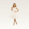 Sleeveless V-Neck Knee-Length Dress-Ivory