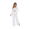Square-Neck Satin Trouser Set