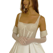 Square Neck A-Line Bridal Mini Dress-ivory