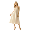 Square Neck Jersey Midi Dress Ivory