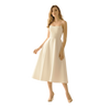 Square Neck Jersey Midi Dress Ivory