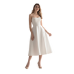 Square Neck Jersey Midi Dress White