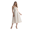 Square Neck Jersey Midi Dress White