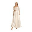 Square Neck Puff Sleeve Satin Set Ivory