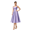 Square Neck Satin Midi Dress