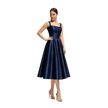 Square Neck Satin Midi Dress