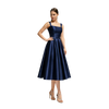 Square Neck Satin Midi Dress