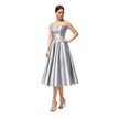 Square Neck Satin Midi Dress
