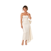 Strapless Bow Satin Midi Dress