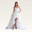 Strapless High-Low Satin Gown
