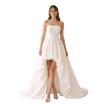 Strapless High-Low Satin Gown Ivory