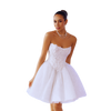 Strapless Lace Corset Mini Dress White