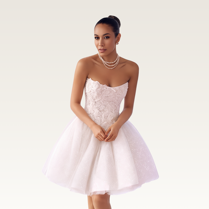 Strapless Lace Corset Mini Dress