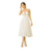 Strapless Pleated Midi Dress-Ivory