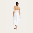 Strapless Pleated Midi Dress