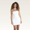 Strapless Sculpted Satin Mini Dress