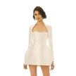 Structured Sweetheart Mini Dress-ivory