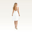 V-Back Satin Knee Dress Back