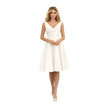 V-Back Satin Knee Dress Ivory