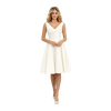 V-Back Satin Knee Dress Ivory