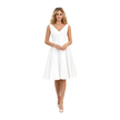 V-Back Satin Knee Dress White